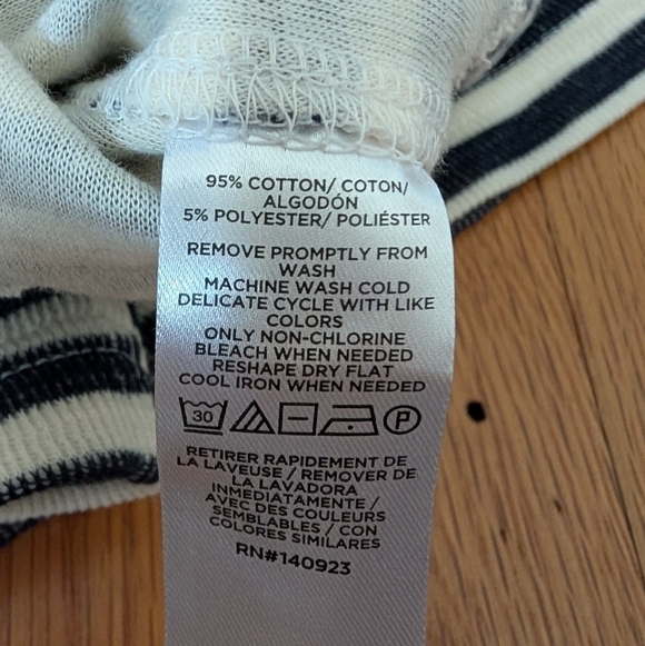 LOFT Cream & Navy Striped Knit Skirt - Picture 5 of 6